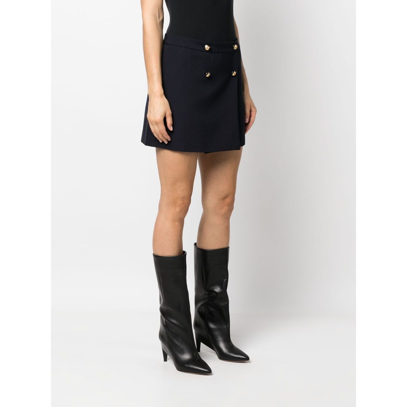 Alexander McQueen wool-cotton blend mini wrap skirt