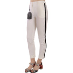 Dolce & Gabbana White Side Stripe Cropped Skinny Pants PAN70047-36