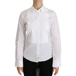 Dolce & Gabbana White Collared Long Sleeve Polo Shirt TSH4320-44