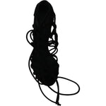 Dolce & Gabbana Black Suede Strap Stilettos Shoes Sandals Heeled Sandals