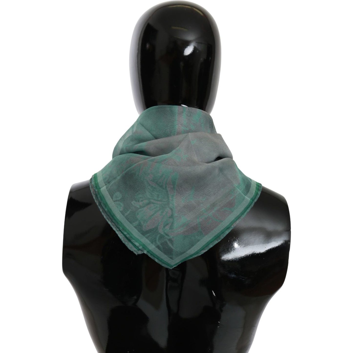 Costume National Green Silk Shawl Foulard Wrap Scarf MS1650