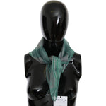 Costume National Green Silk Shawl Foulard Wrap Scarf MS1650