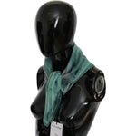 Costume National Green Silk Shawl Foulard Wrap Scarf MS1650