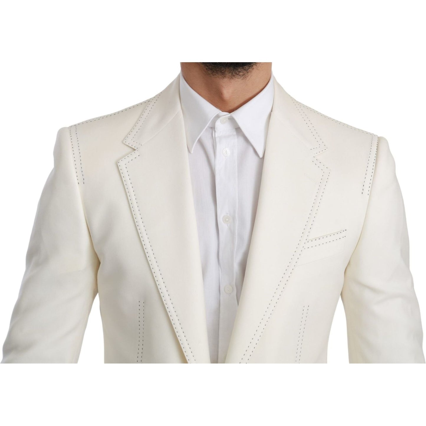 Dolce & Gabbana SICILIA Cream Single Breasted Formal Blazer KOS1708-46