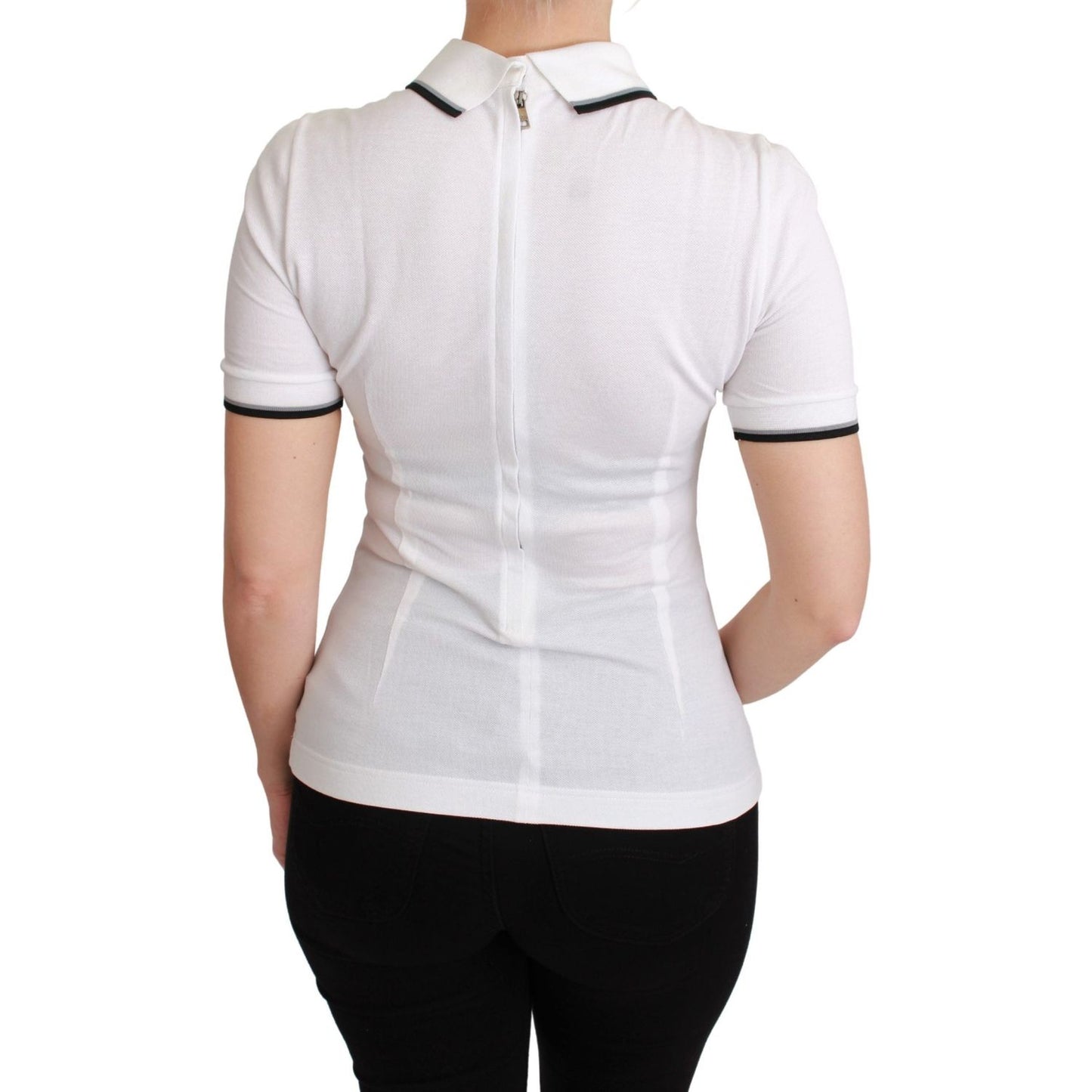 Dolce & Gabbana White Cotton Polo #dgfamily T-shirt TSH4550-36