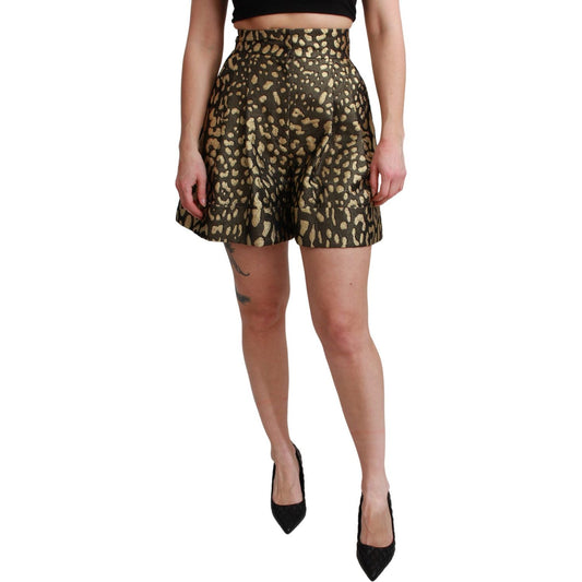 Dolce & Gabbana Black Gold High Waist Mini Cotton Shorts