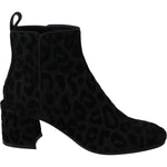 Dolce & Gabbana Elegant Black Leopard Print Short Boots Dolce & Gabbana Black