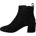 Dolce & Gabbana Elegant Black Leopard Print Short Boots Dolce & Gabbana Black