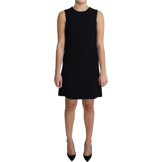 Dolce & Gabbana Black Viscose Stretch A-line Shift Mini Dress