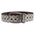 Dolce & Gabbana White Silk Bowtie Leather Men Belt Gift Box SIG18357-115