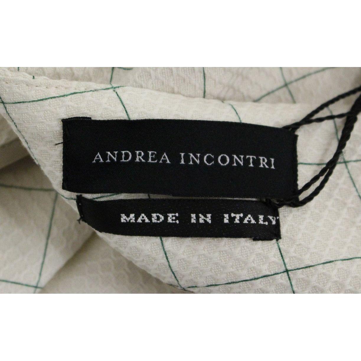 Andrea Incontri White Cotton Checkered Pencil Skirt GSS10711-2