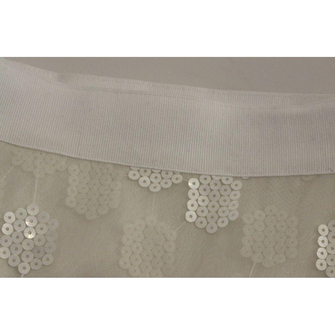 Koonhor White Sequined Straight Pencil Skirt GSS10751-2