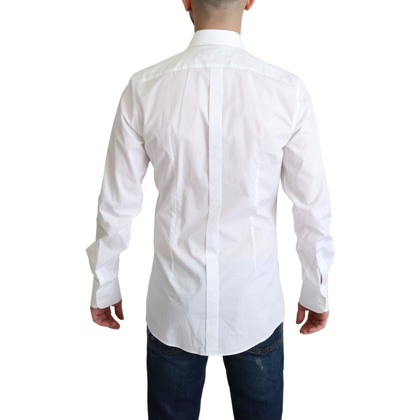 Dolce & Gabbana White Bib Cotton Poplin Men Formal Shirt TSH5932 -37