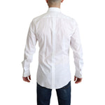 Dolce & Gabbana White Bib Cotton Poplin Men Formal Shirt TSH5932 -37