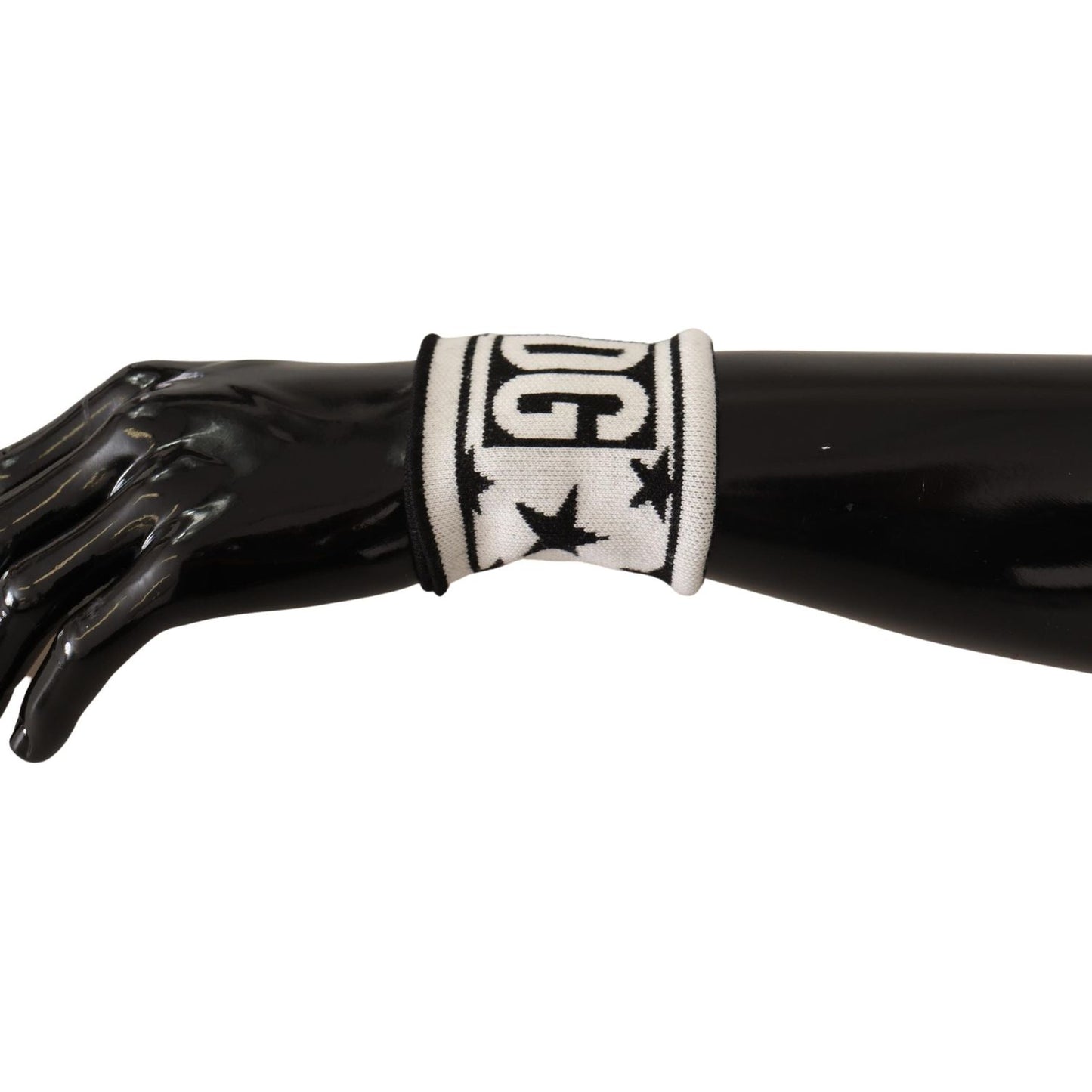 Dolce & Gabbana White Black Wool Logo #DGMILLENNIALS Wristband LB3041