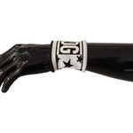 Dolce & Gabbana White Black Wool Logo #DGMILLENNIALS Wristband LB3041