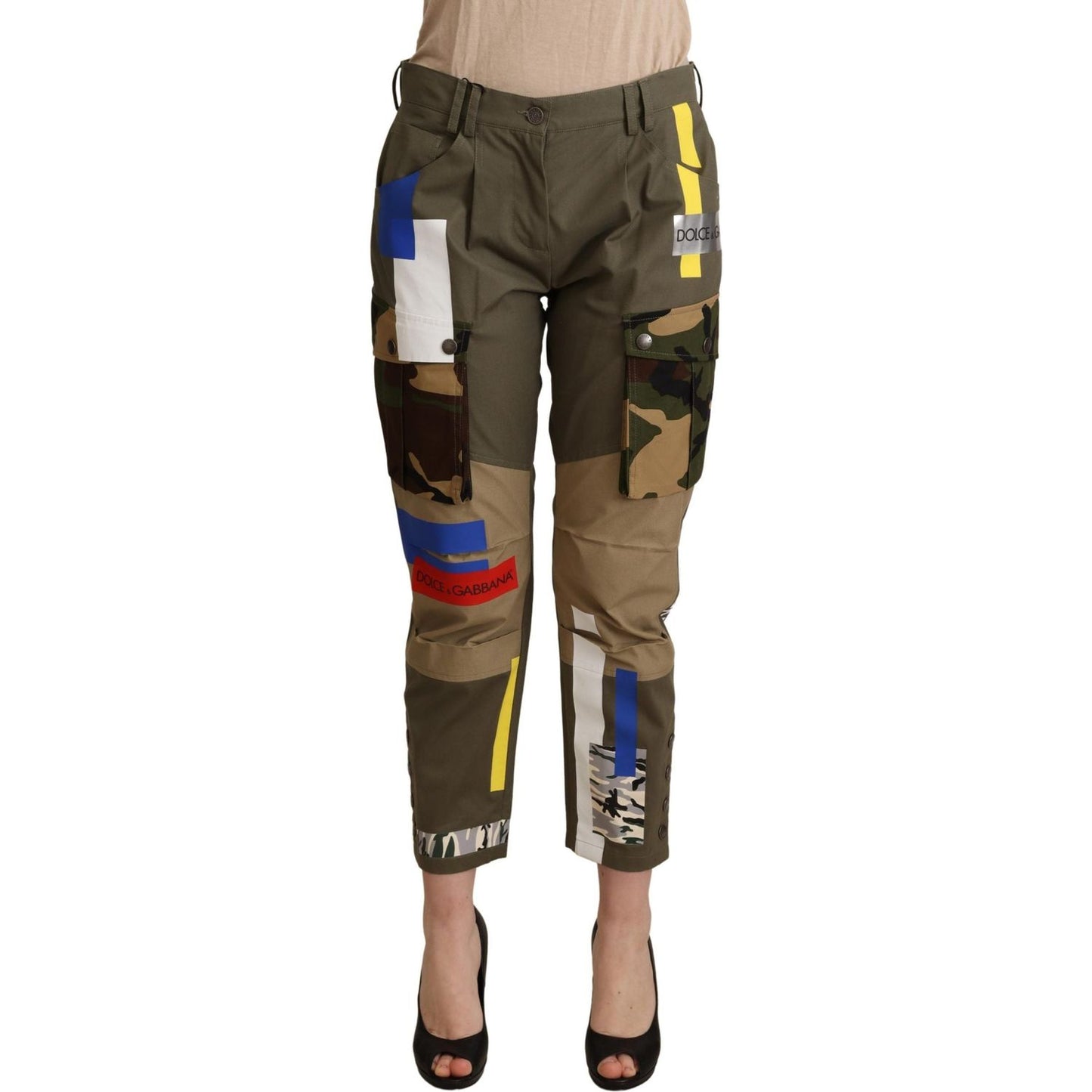 Dolce & Gabbana Green Military Cargo Trouser Cotton Pants PAN72085-36