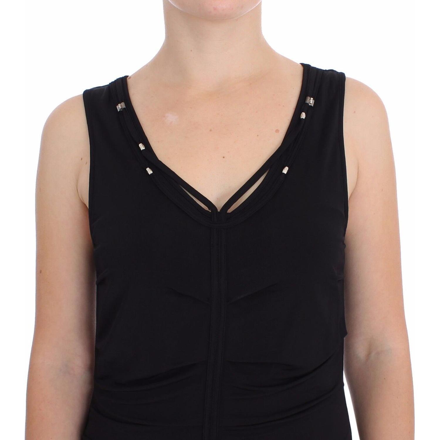 Roccobarocco Black Stretch Wiggle Pencil Sheath Bodycon Dress