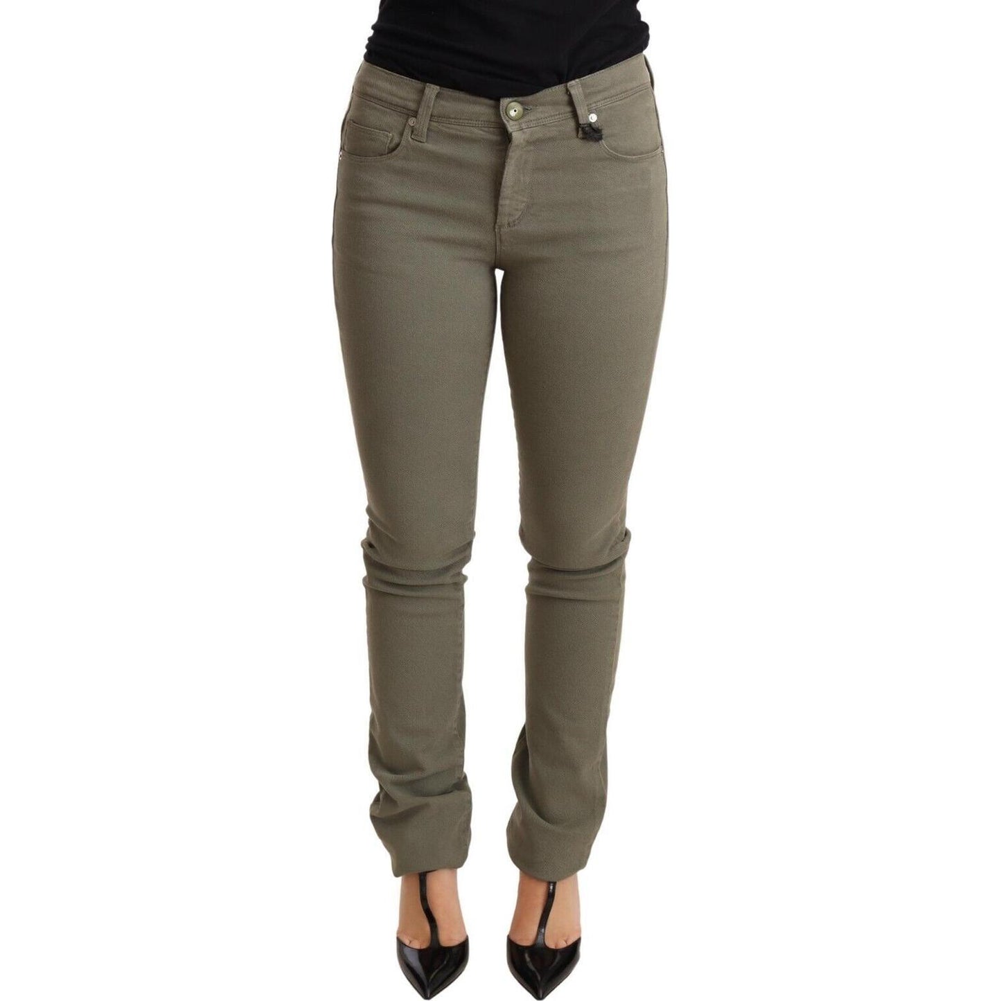 Ermanno Scervino Green Low Waist Skinny Slim Trouser Cotton Jeans PAN72061-26
