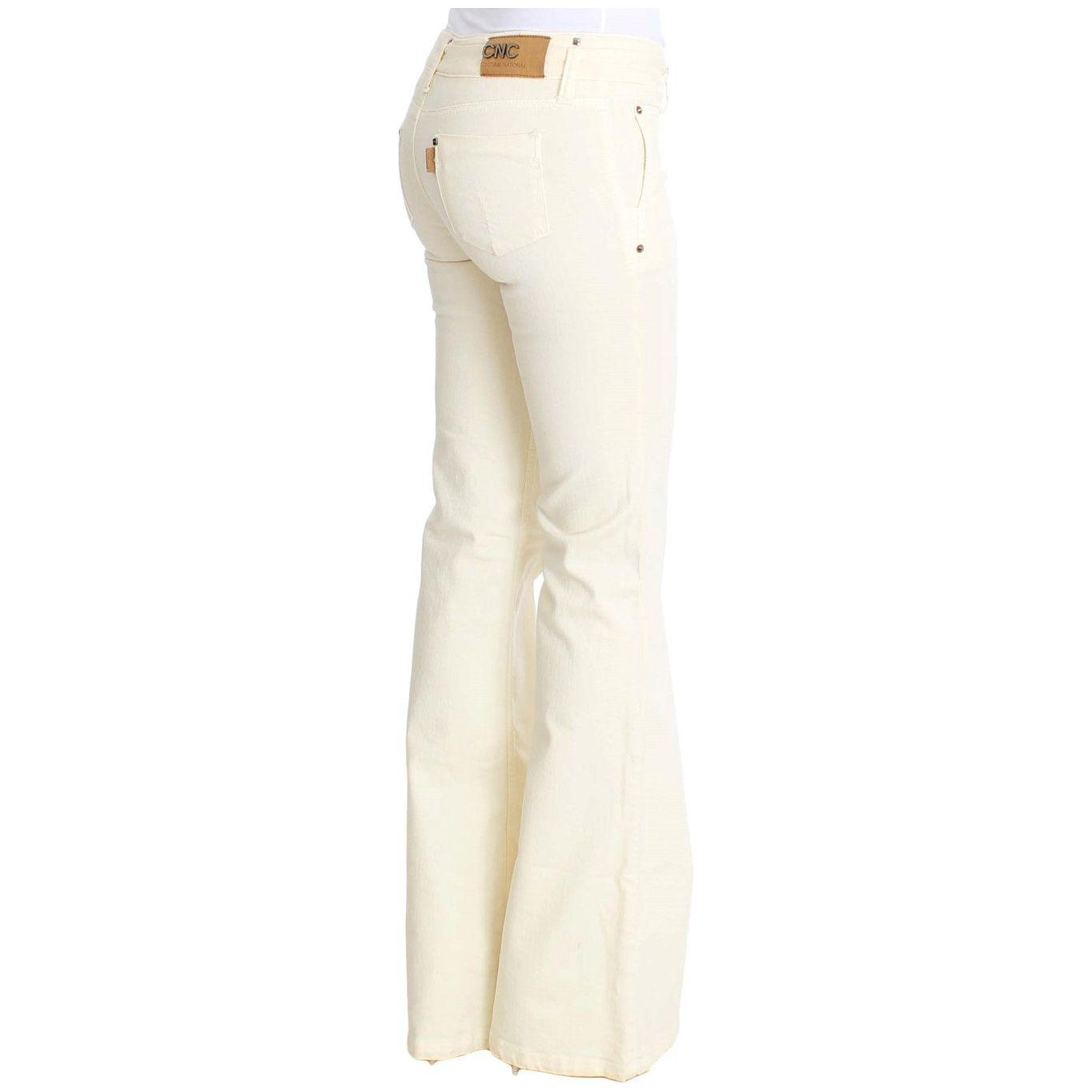 Costume National White Cotton Stretch Flare Jeans SIG30213-1