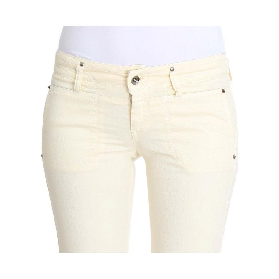 Costume National White Cotton Stretch Flare Jeans SIG30213-1
