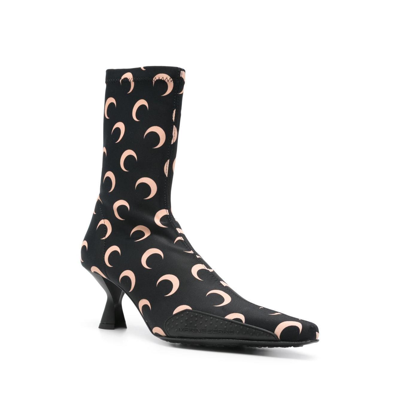 Marine Serre 60mm moon-printed jersey boots WFW041ACJER0053IT99-P25
