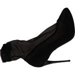 Dolce & Gabbana Black Tulle Stretch Boots Pumps Shoes