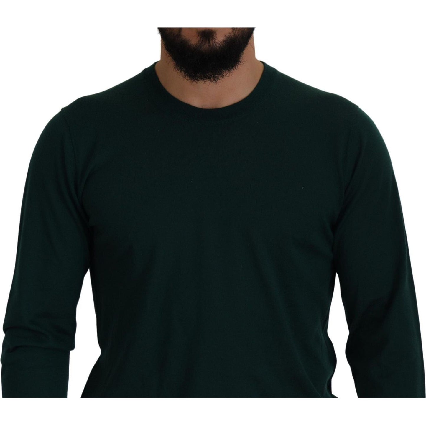 Dolce & Gabbana Green Cashmere Crewneck Pullover Sweater TSH7519- 44