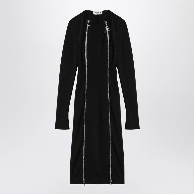 The Attico Black midi dress with logoed zip puller 250WCW00210PLL002A/Q_ATTIC-100_102