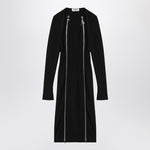 The Attico Black midi dress with logoed zip puller 250WCW00210PLL002A/Q_ATTIC-100_102