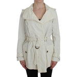 PLEIN SUD White Trench Coat Jacket SIG30998-1