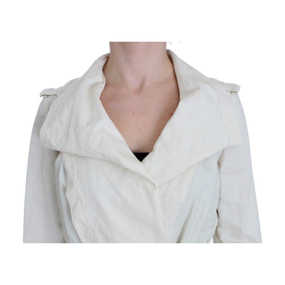 PLEIN SUD White Trench Coat Jacket SIG30998-1