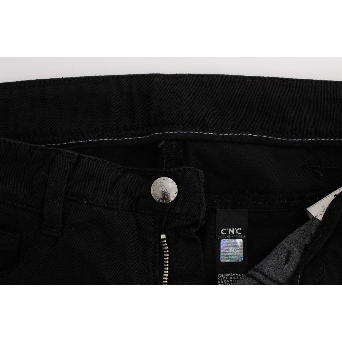 Costume National Black Cotton Slim Fit Bootcut Jeans Jeans & Pants