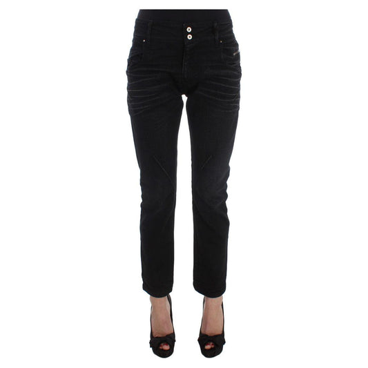 Costume National Black Cotton Slouchy Slims Fit Jeans Jeans & Pants