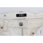 Costume National White Cotton Slim Fit Bootcut Jeans SIG32590-1