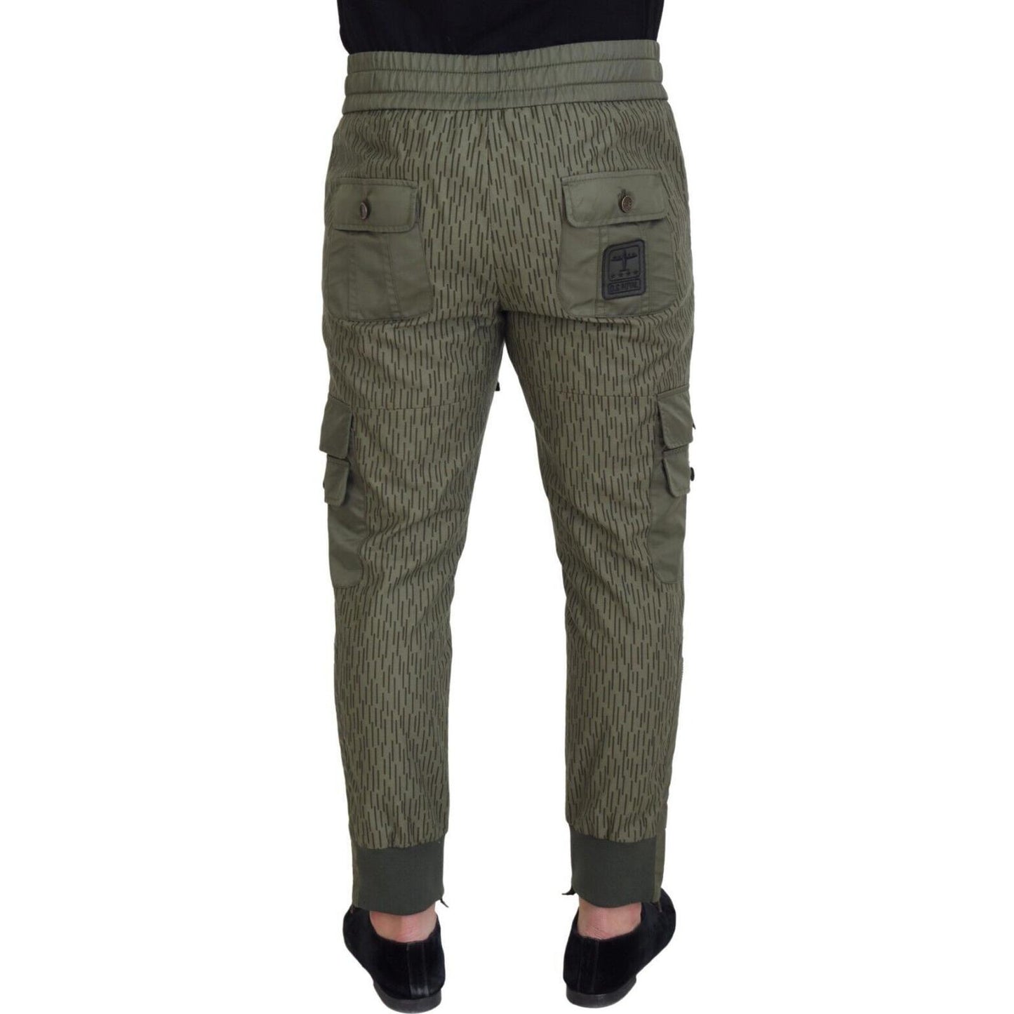 Dolce & Gabbana Green Striped Cargo Zipper Leg Men Trouser Pants PAN74247 - 48