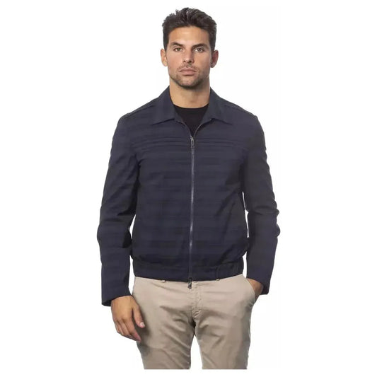 Verri Blue Wool Men Bomber Jacket Coats & Jackets