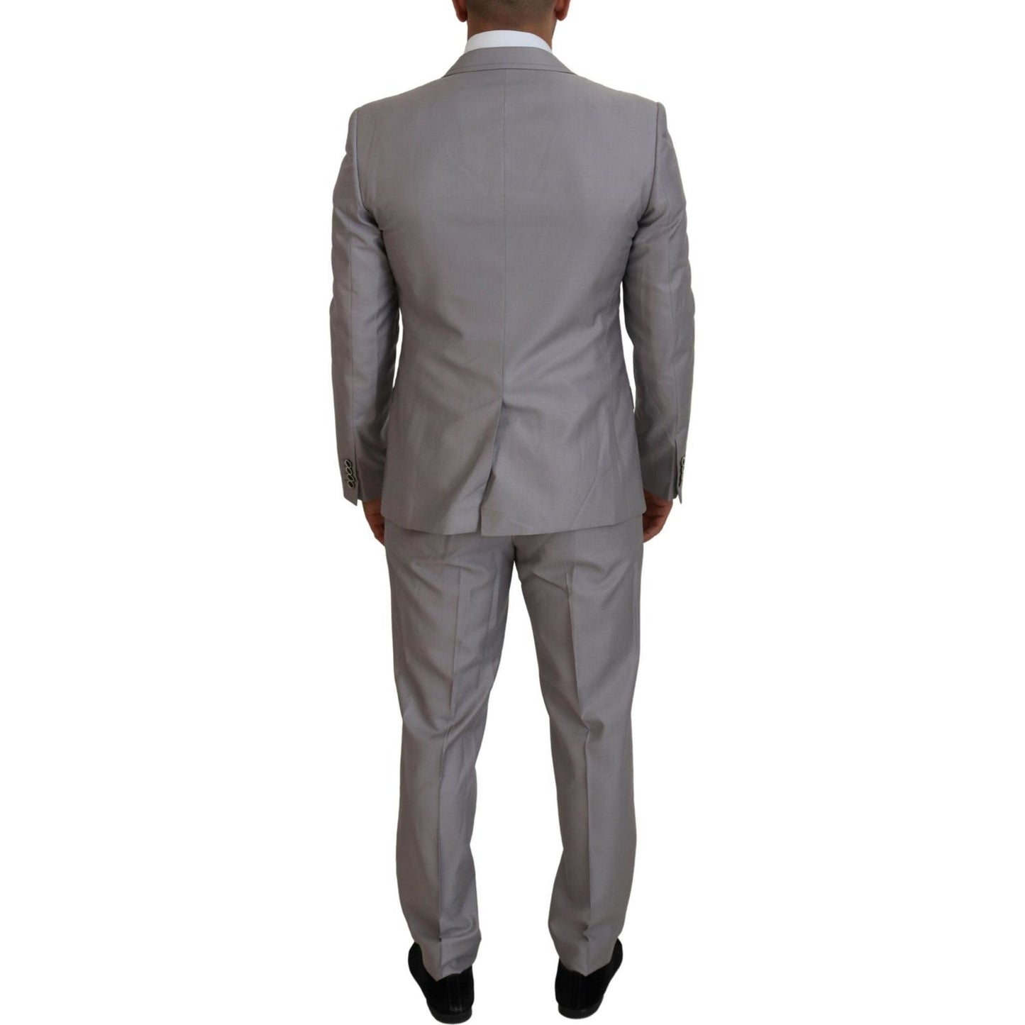Dolce & Gabbana Silver Wool Silk 3 Piece Slim Fit Suit KOS2169- 52