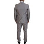 Dolce & Gabbana Silver Wool Silk 3 Piece Slim Fit Suit KOS2169- 52