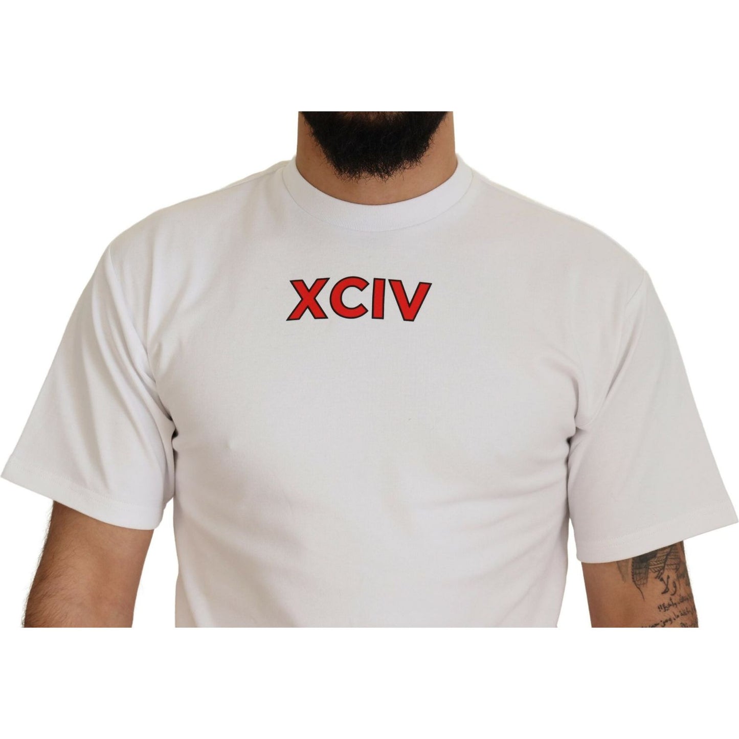 GCDS White Logo Print Cotton Short Sleeves T-shirt TSH8231 - 44