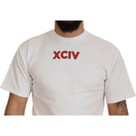 GCDS White Logo Print Cotton Short Sleeves T-shirt TSH8231 - 44