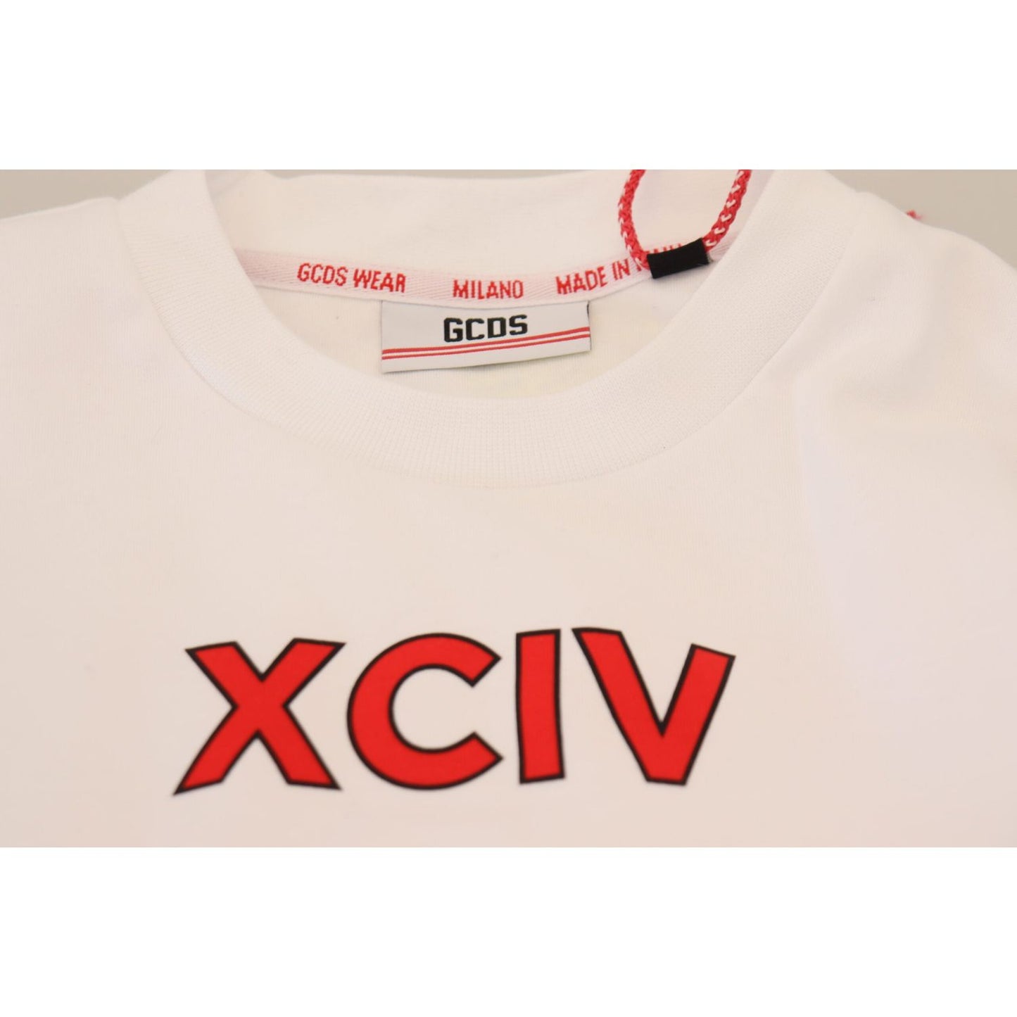 GCDS White Logo Print Cotton Short Sleeves T-shirt TSH8231 - 44