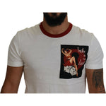 Dolce & Gabbana Cotton White Logo Print Crewneck T-shirt