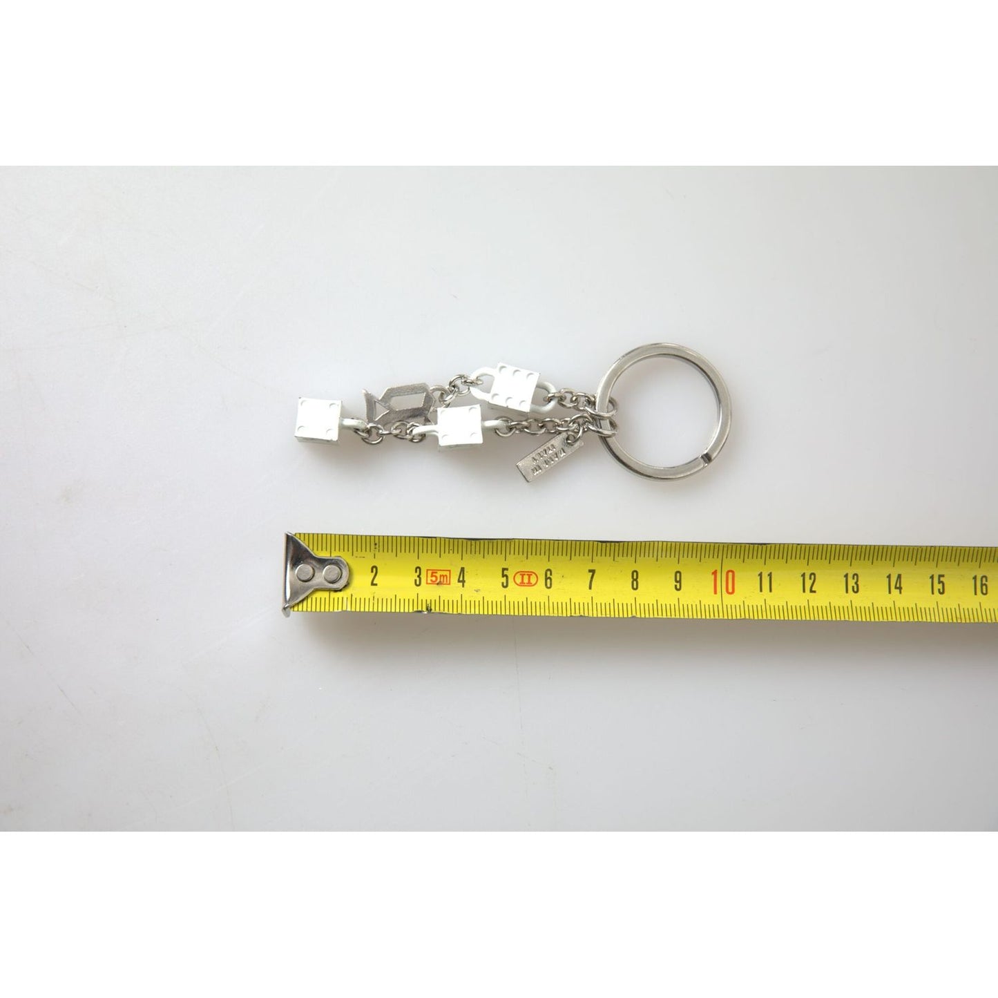 Dolce & Gabbana Silver Tone Metal DG Logo Engraved Keyring Keychain SMY101165