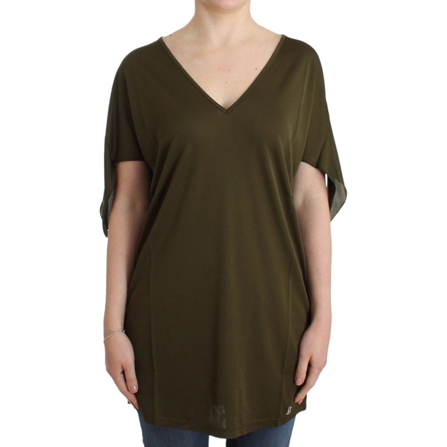 John Galliano Green shortsleeved blouse top SIG11878-2