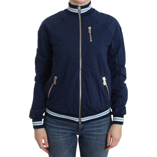 John Galliano Blue zip cotton cardigan