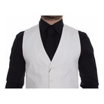 Dolce & Gabbana White Cotton Silk Blend Dress Vest Blazer VES10100-1