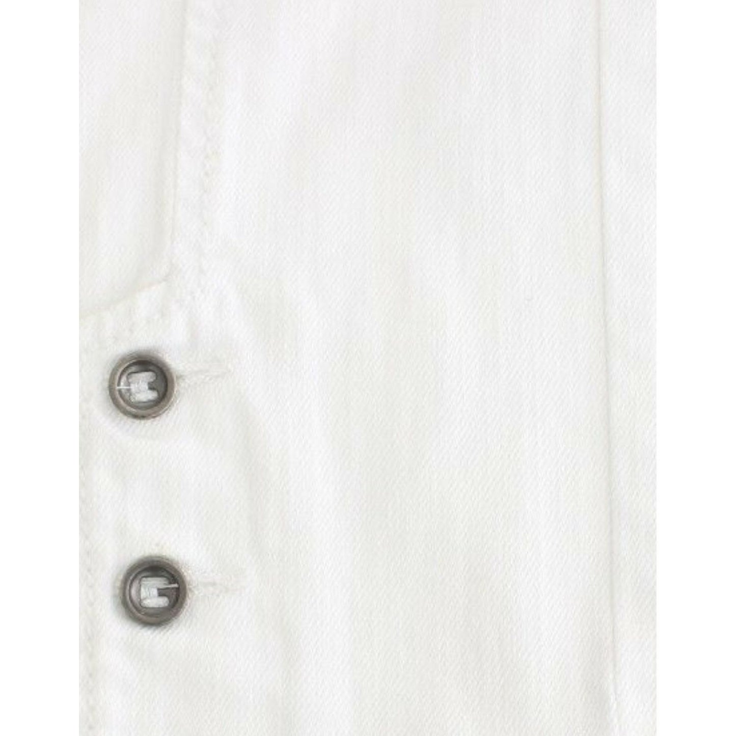 Ermanno Scervino White Cropped Jeans Denim Pants Branded Capri SIG12447-1