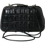 Balenciaga Black Exotic Skin Leather Shoulder Crossbody Box Clutch Bag
