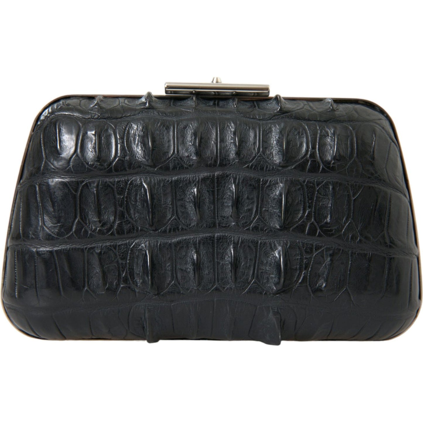 Balenciaga Black Exotic Skin Leather Shoulder Crossbody Box Clutch Bag